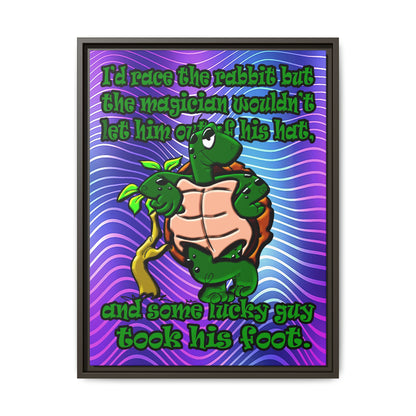 turtle race - framed canvas art (purple wave)