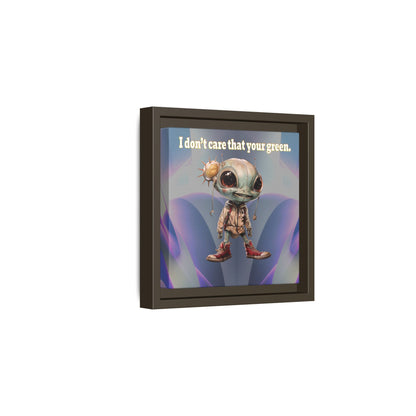 I don't care that your green - framed canvas art (grey-pink wave)