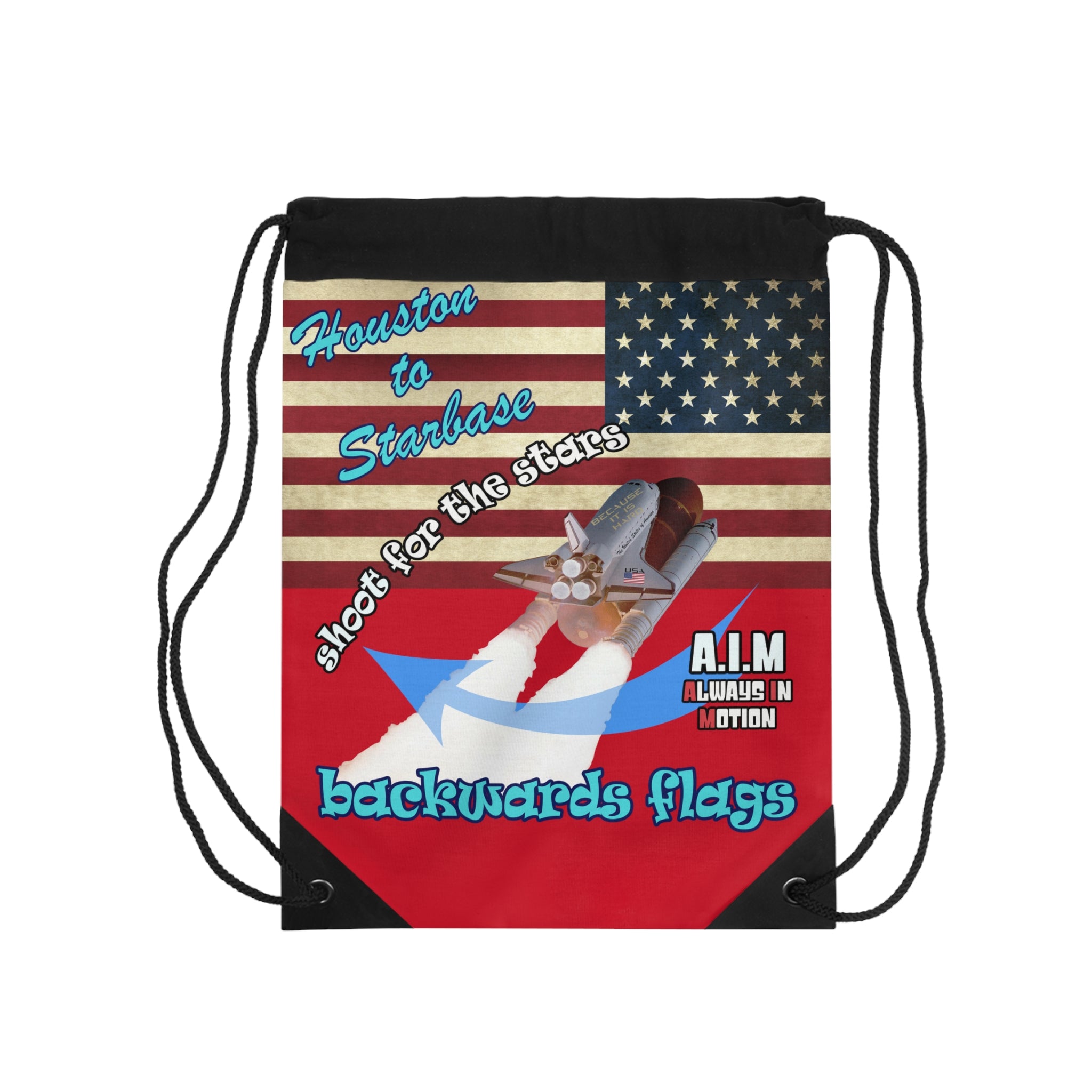 shoot for the stars - Drawstring Bag (dark red)