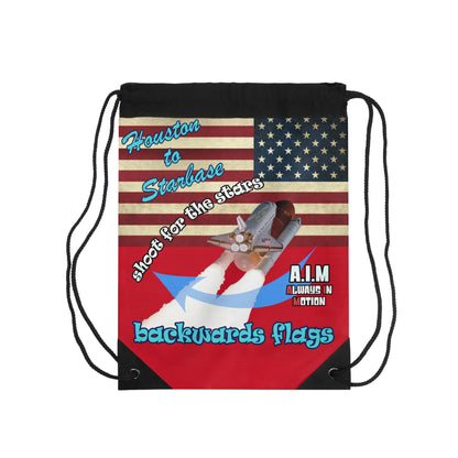 shoot for the stars - Drawstring Bag (dark red)