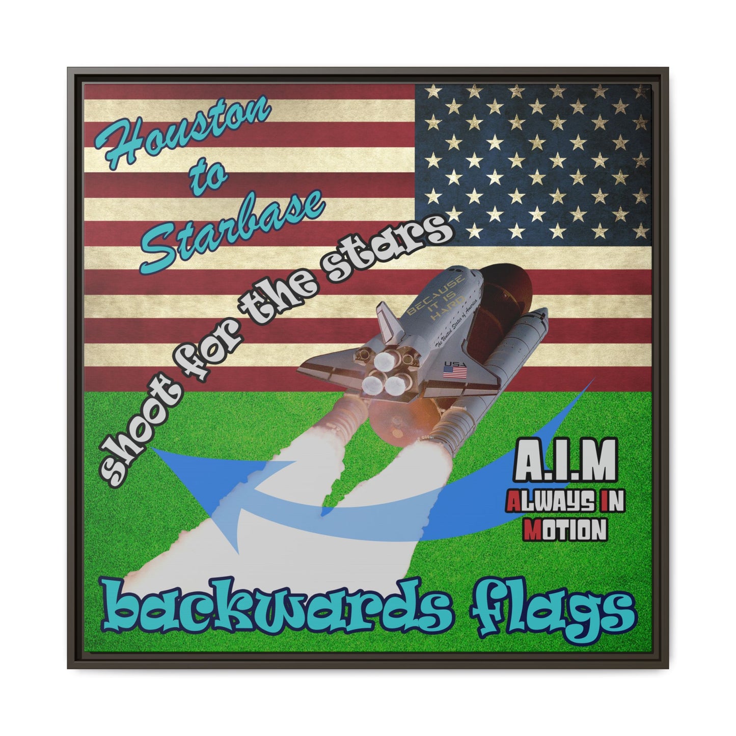 shoot for the stars - framed canvas art (green turf)