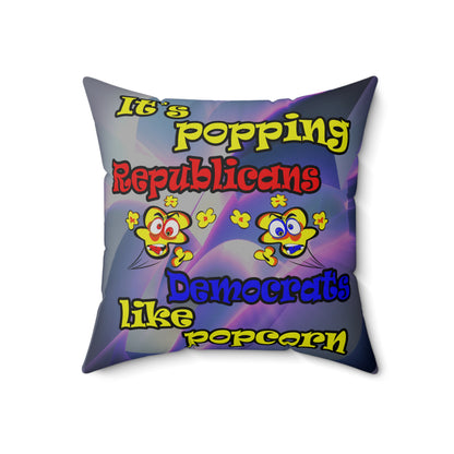 popping like popcorn - Spun Polyester Square Pillow - (grey-pink wave)