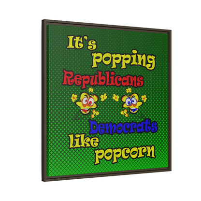 popping like popcorn - framed canvas art (logo green)