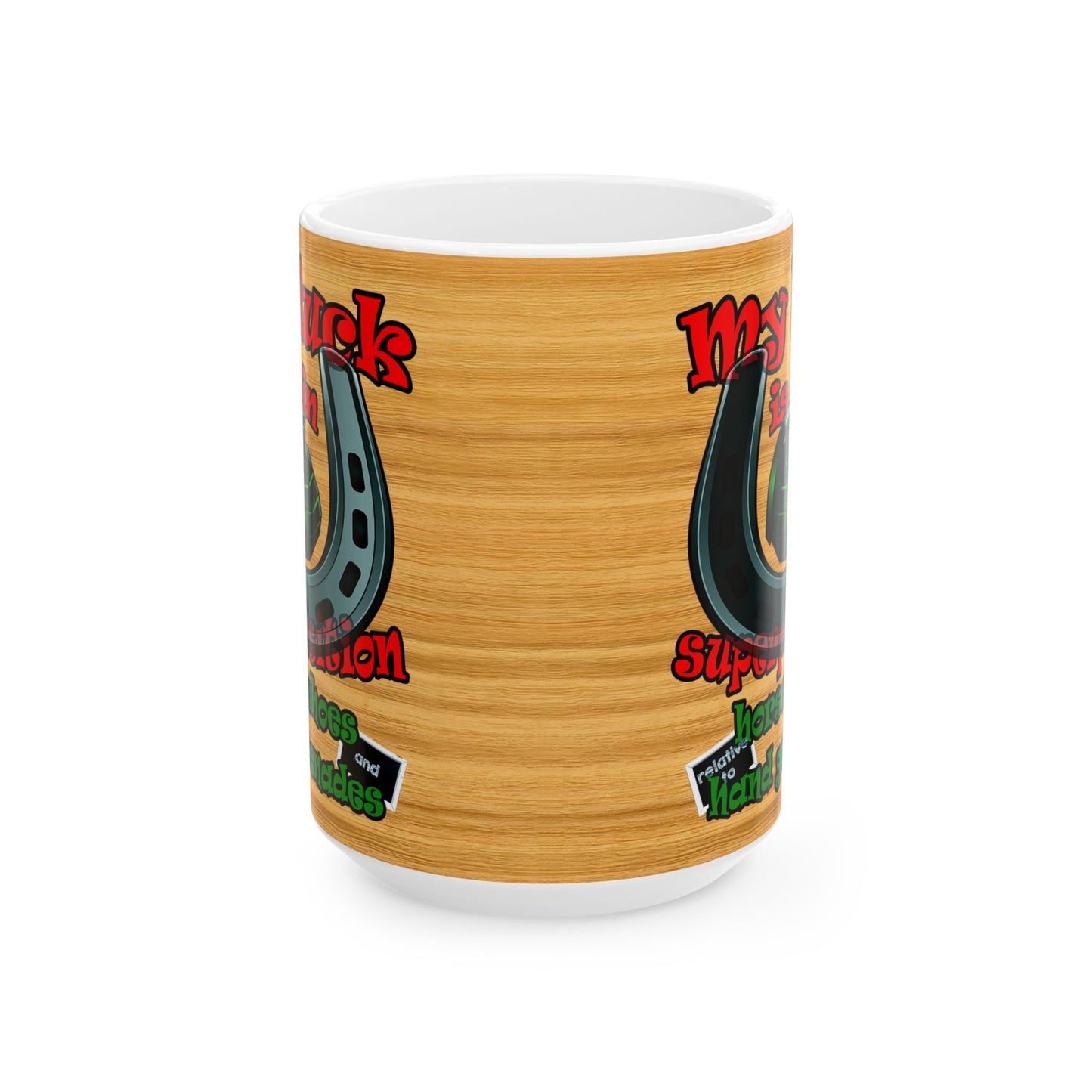 my luck - White Mug (butterscotch wood finish)