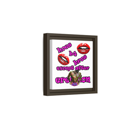 hoes b4 bros - framed canvas art (white)