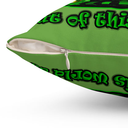 disc jockey - Spun Polyester Square Pillow - (green)