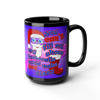 santa's shoes - Black Mug (purple-pink wave)