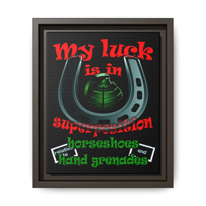 my luck - framed canvas art (black)