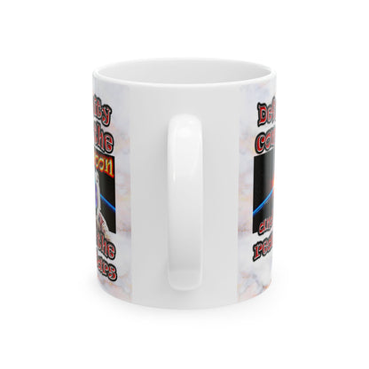 defy conquer reach - White Mug (white marble)