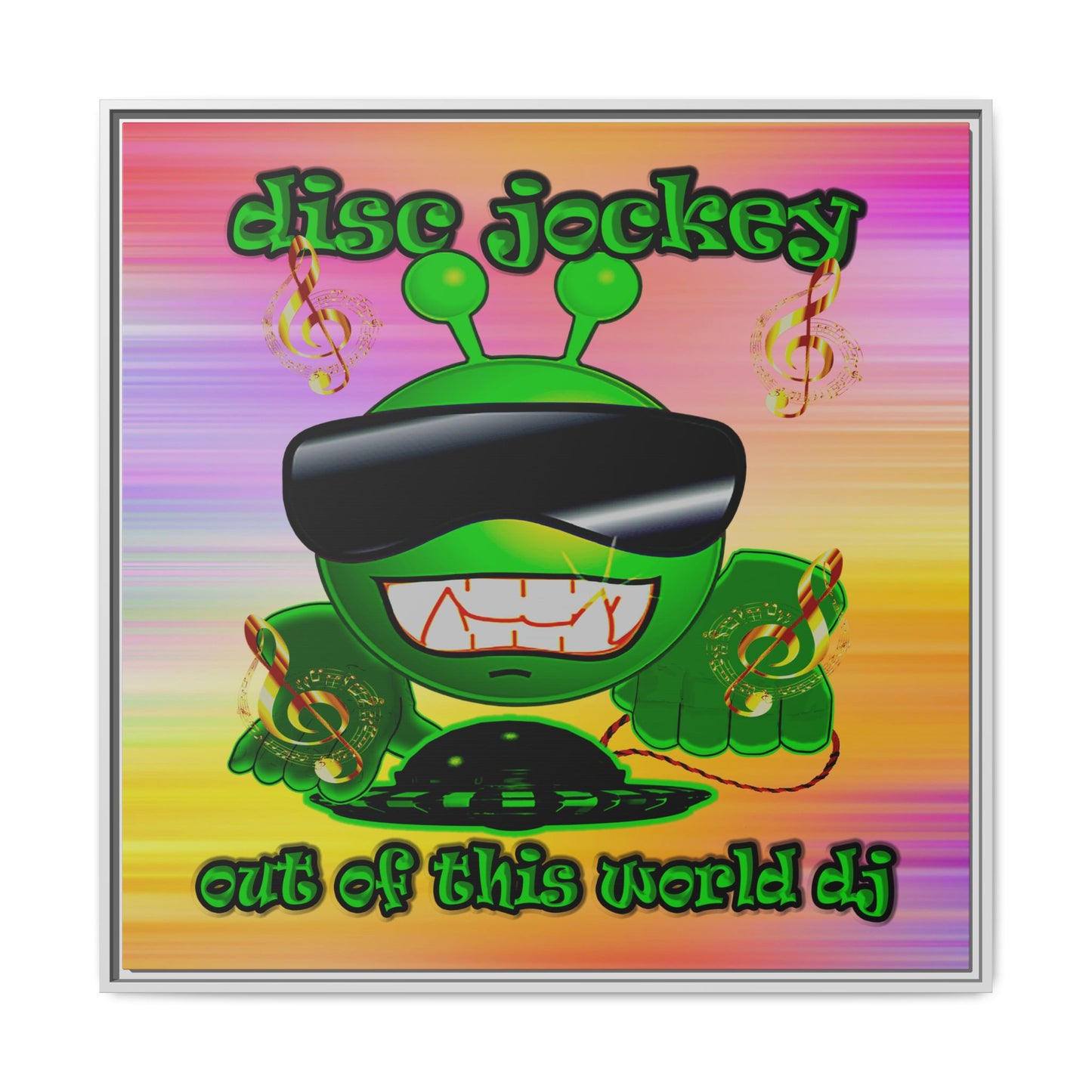 disc jockey - framed canvas art (color blur)