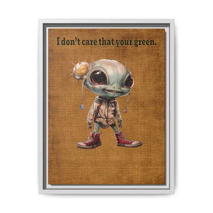 I don't care that your green - framed canvas art (brown papyrus)