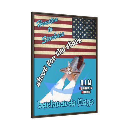 shoot for the stars - framed canvas art (turquoise)