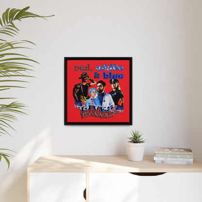 rw&b lives matter - framed canvas art (red)