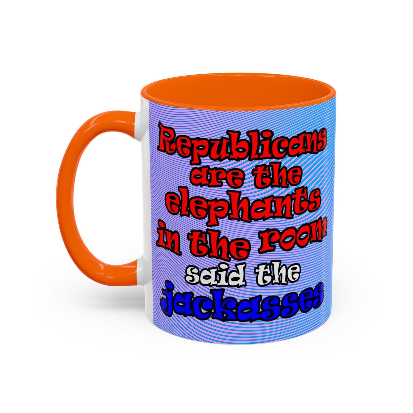 donkeys and elephants - Accent Mug (light blue-purple wave)