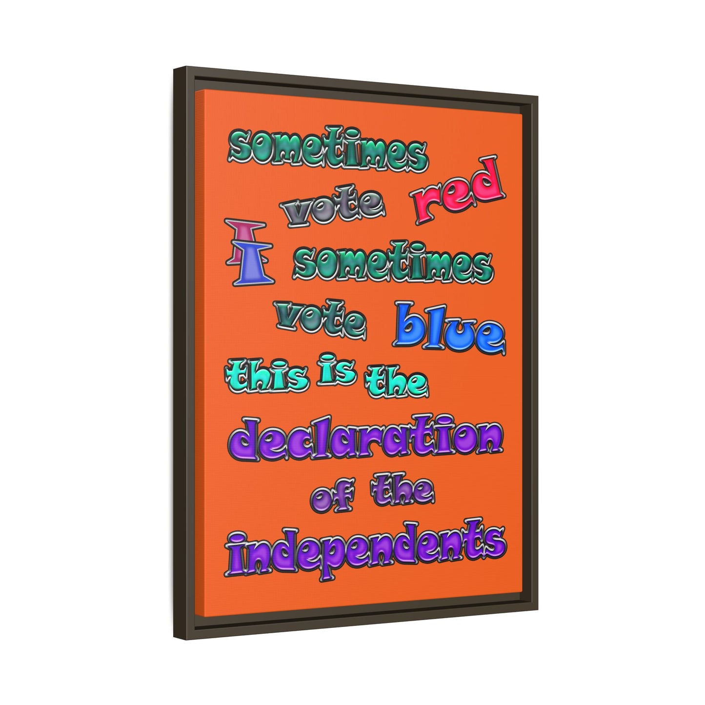 declaration of the independents - framed canvas art (orange)