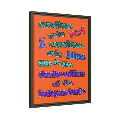 declaration of the independents - framed canvas art (orange)
