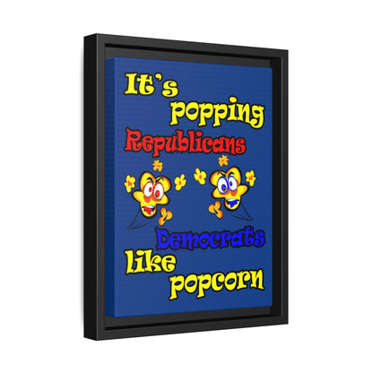 popping like popcorn - framed canvas art (dark blue)