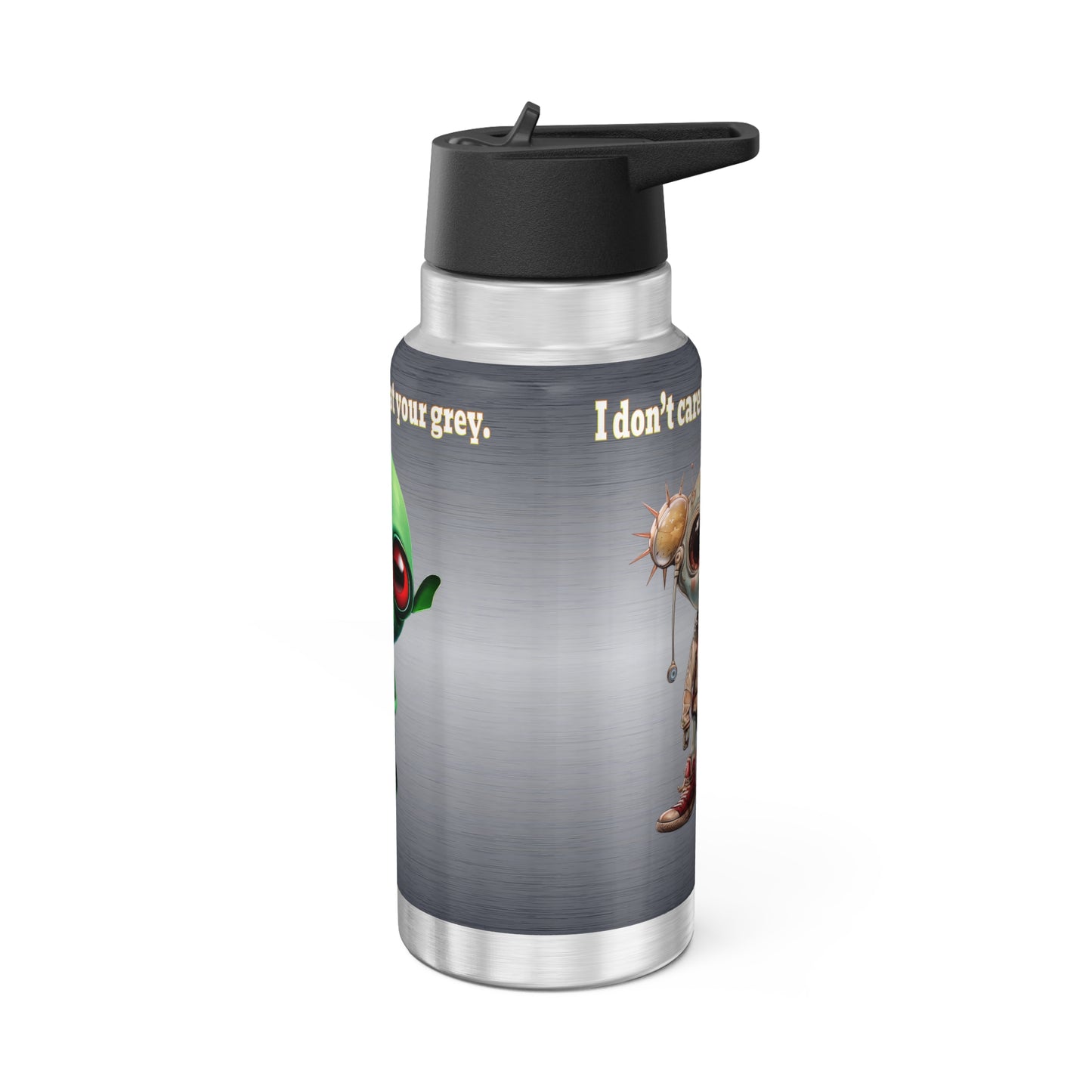 I don't care that your grey - Gator Tumbler, 32oz  (brushed nickel)
