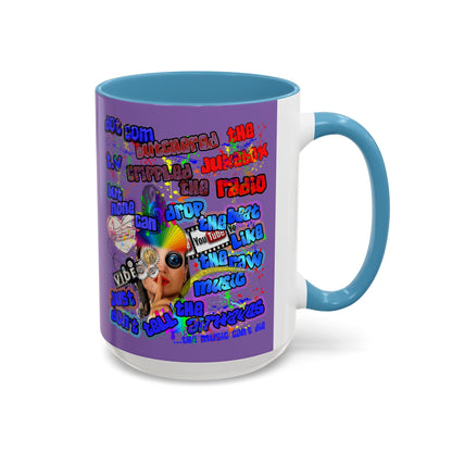 drop the beat - Accent Mug (light purple)