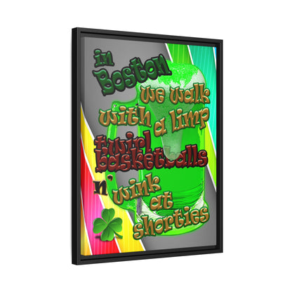 celtics logo - framed canvas art (rainbow split)
