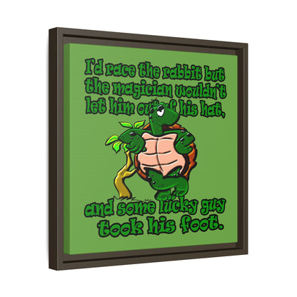 turtle race - framed canvas art (green)