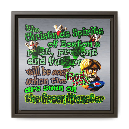 christmas spirits of boston - framed canvas art (brushed nickel)