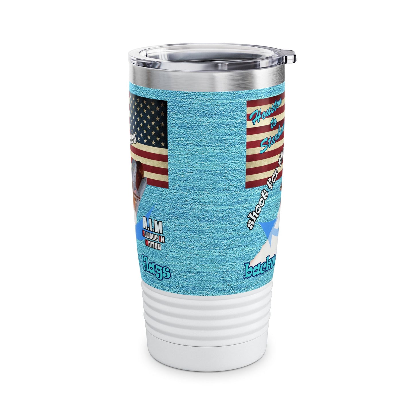 shoot for the stars - Ringneck Tumbler, 20oz (faded blue)