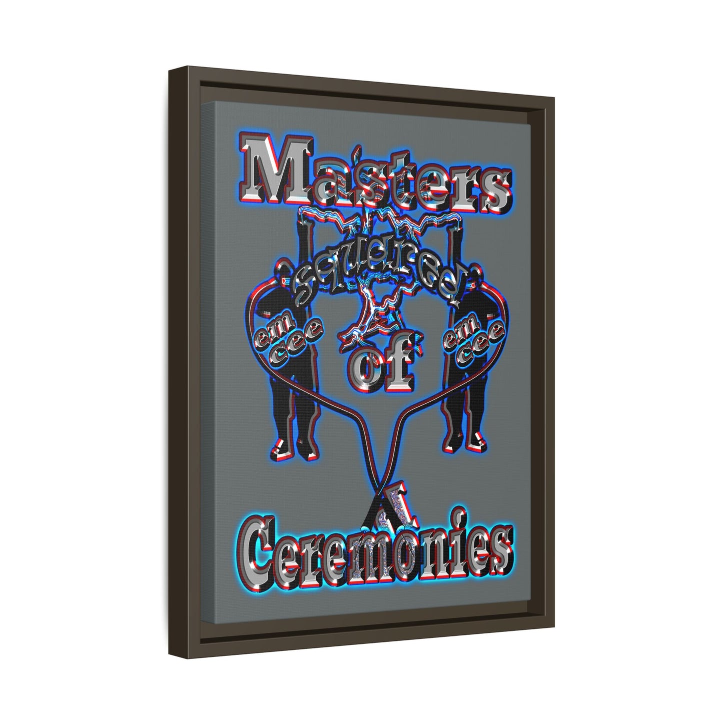 em cee squared - framed canvas art (dark grey)