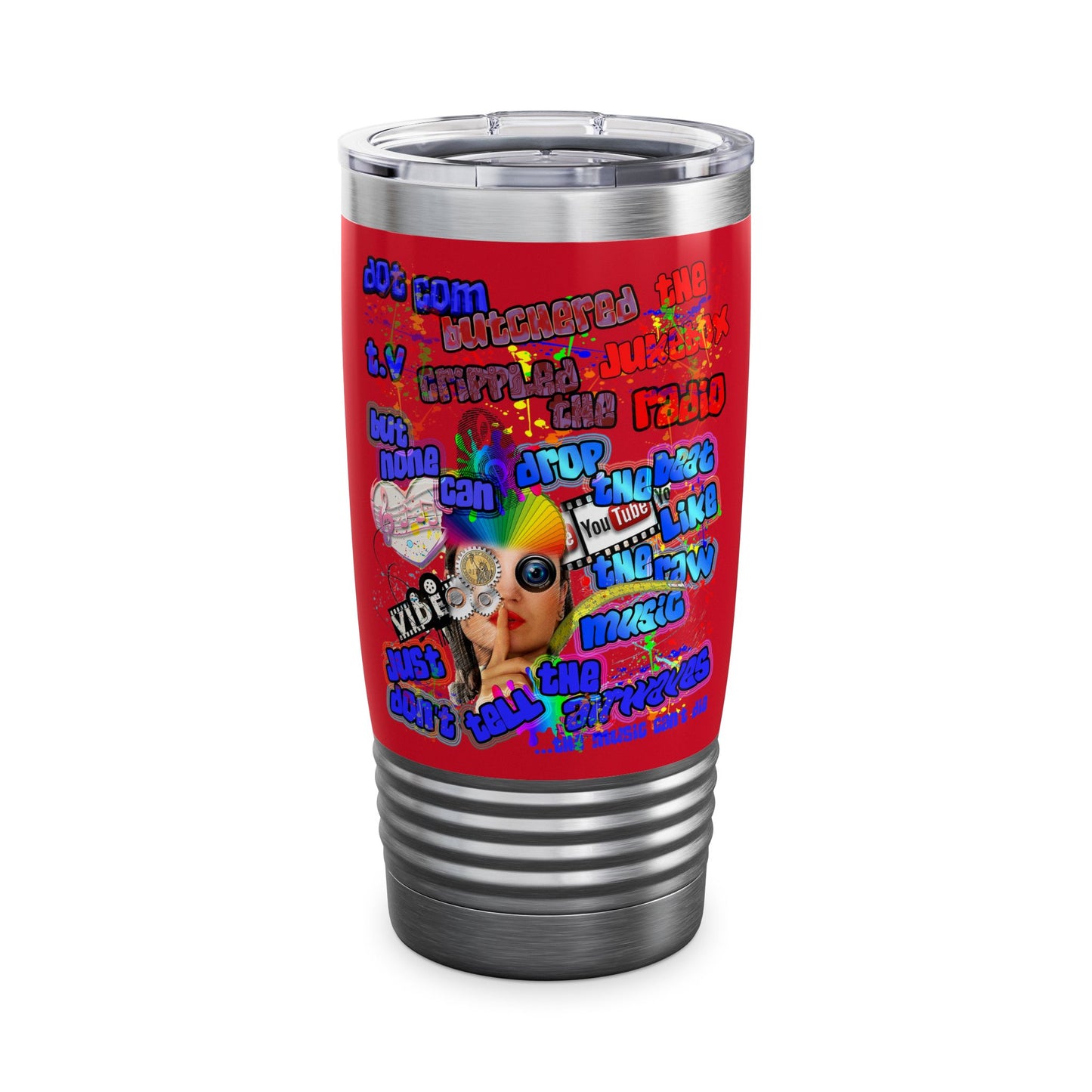 drop the beat - Ringneck Tumbler, 20oz (dark red)