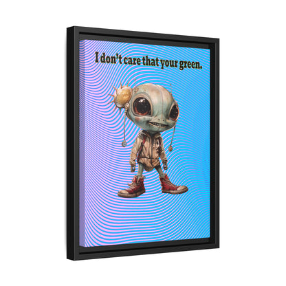 I don't care that your green - framed canvas art (light blue-purple wave)