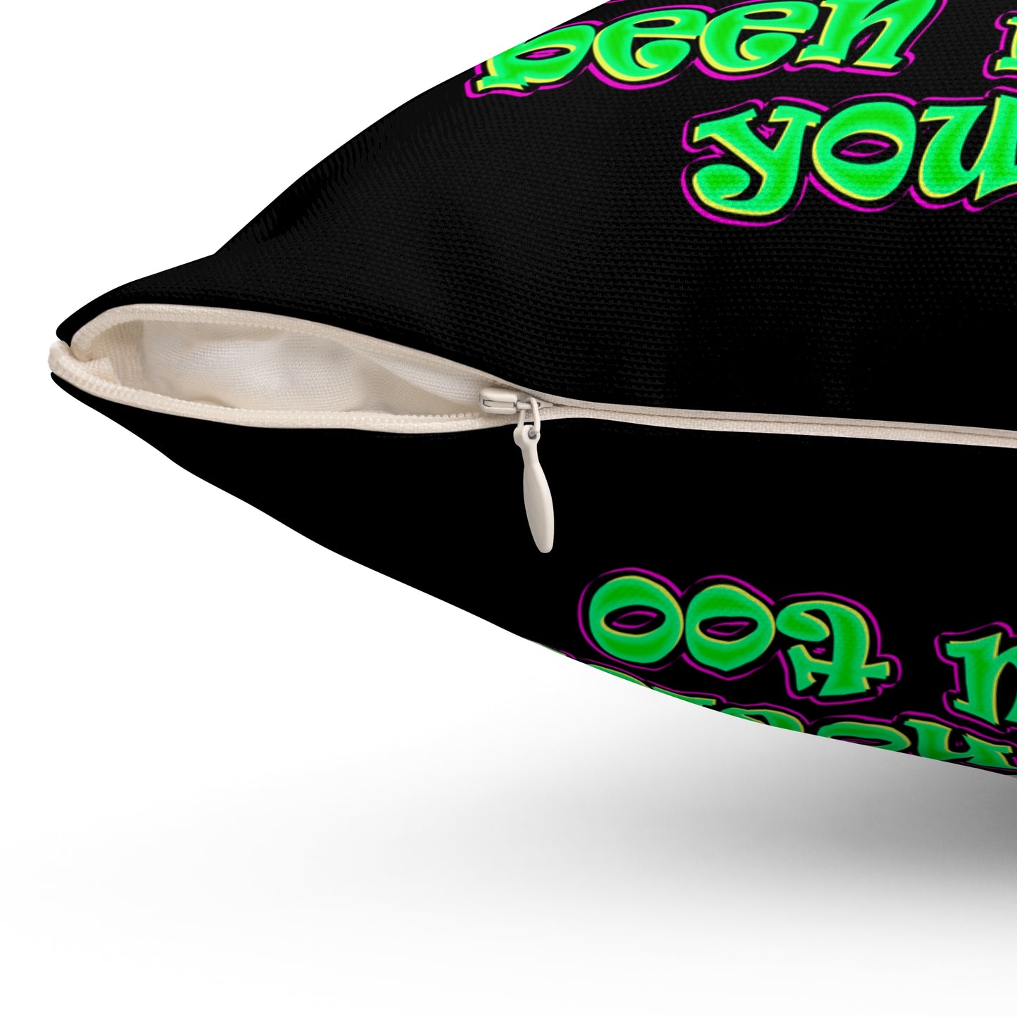 noticed you noticing - Spun Polyester Square Pillow - (black)