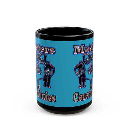 em cee squared - Black Mug (turquoise)