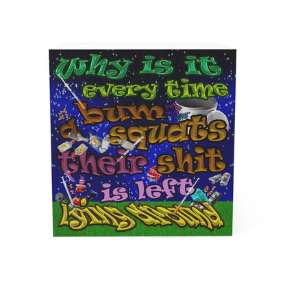 the bum's shit - note cube ('snoops' background)