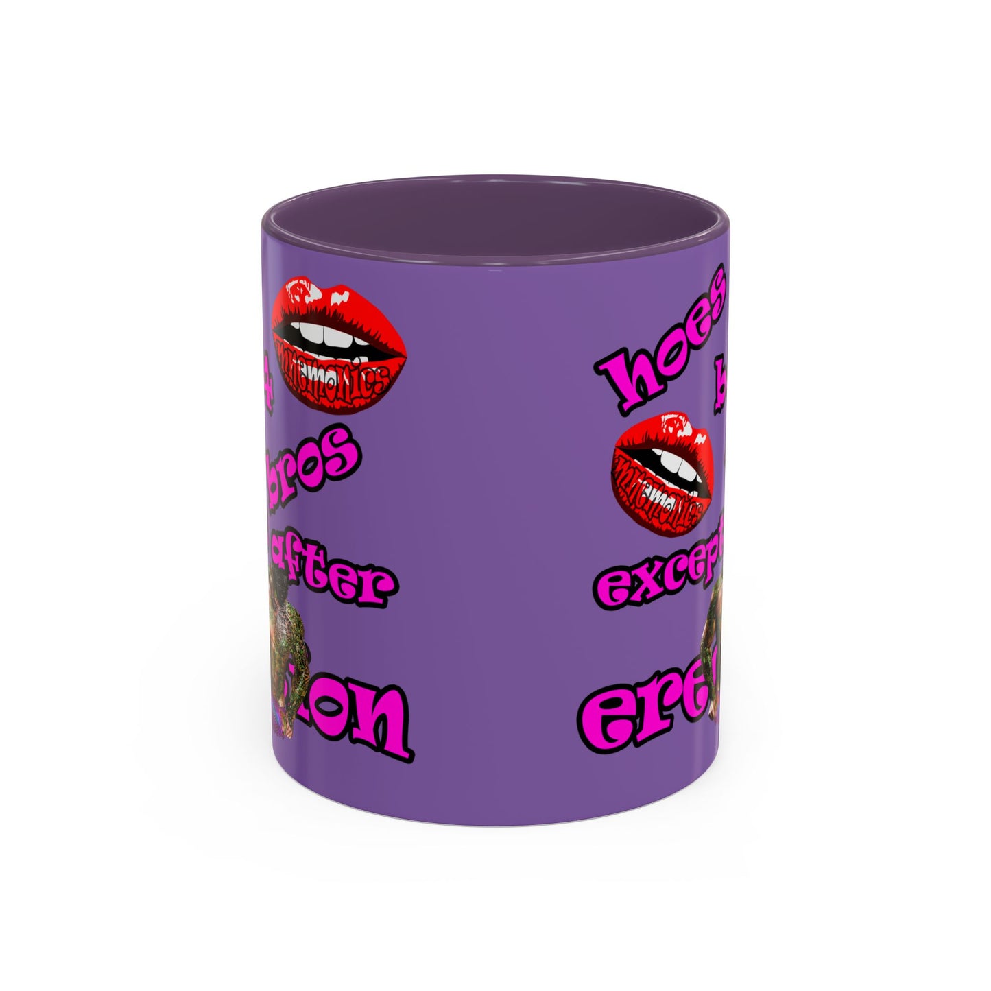 hoes b4 bros - Accent Mug (light purple)