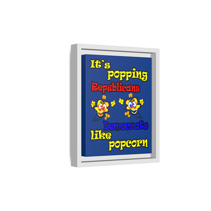 popping like popcorn - framed canvas art (dark blue)