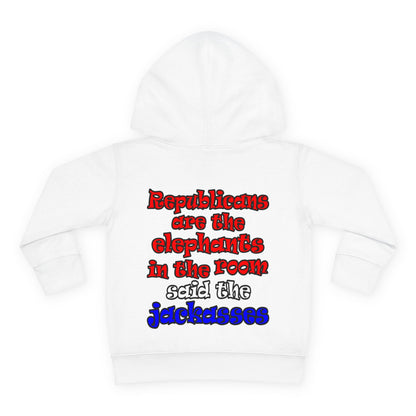 donkeys and elephants - Toddler Pullover Fleece Hoodie