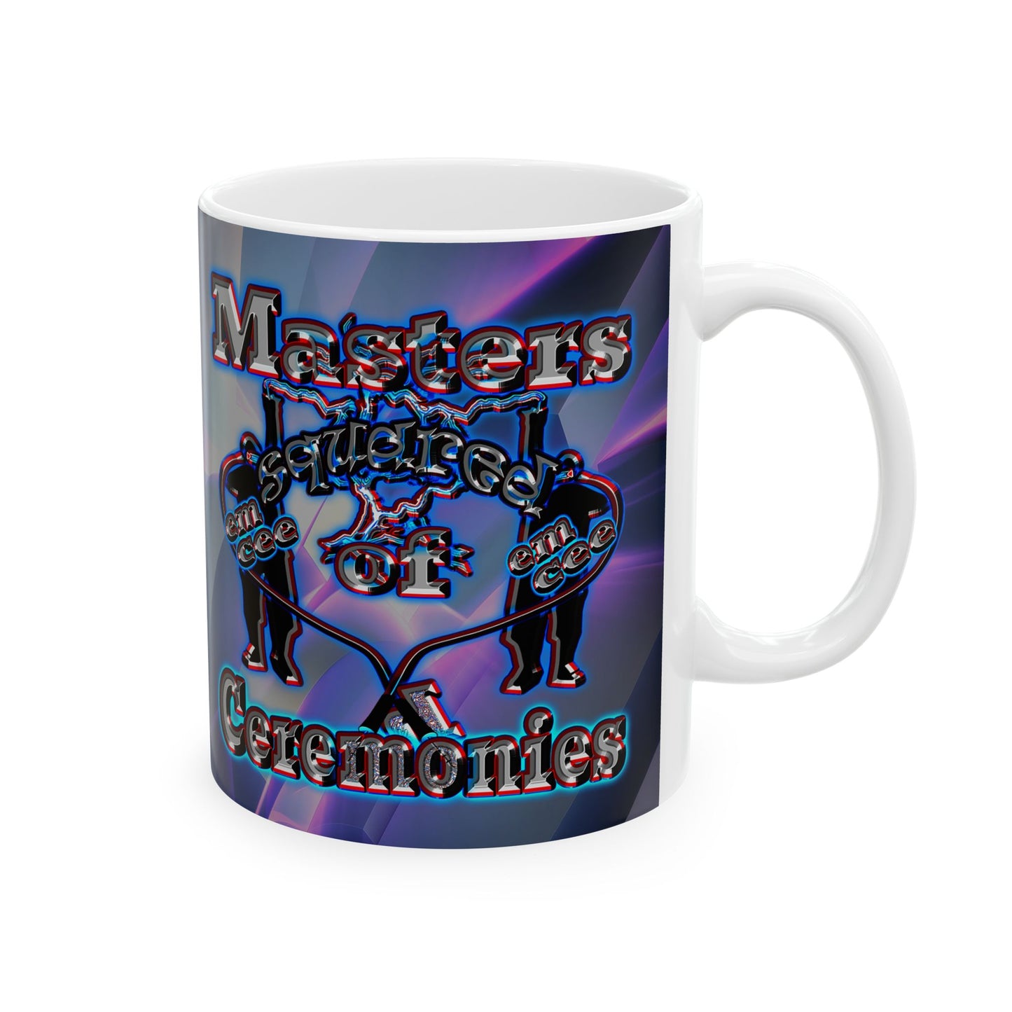 em cee squared - White Mug (grey-pink wave)
