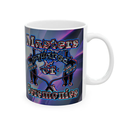 em cee squared - White Mug (grey-pink wave)