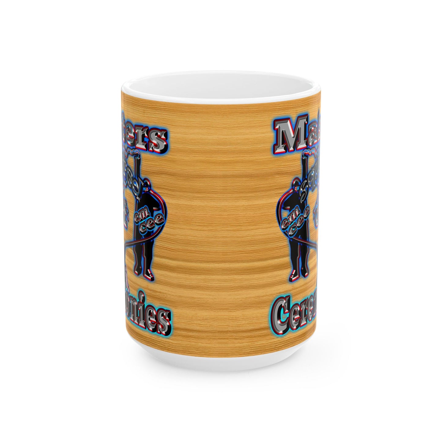 em cee squared - White Mug (butterscotch wood finish)