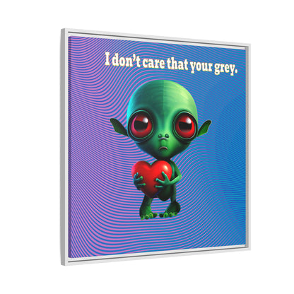 I don't care that your grey - framed canvas art (light blue-purple wave)