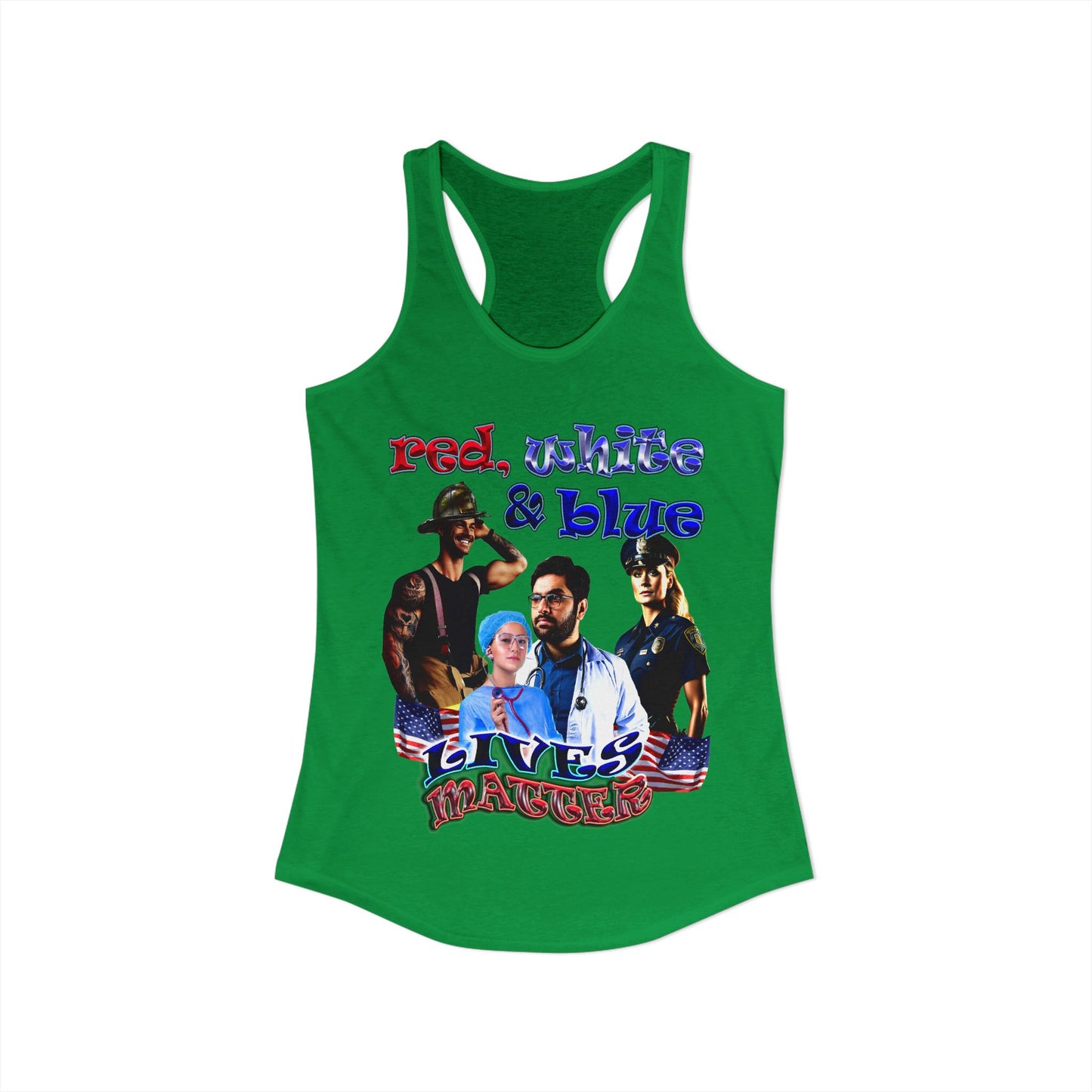 rw&b lives matter - Women's Ideal Racerback Tank