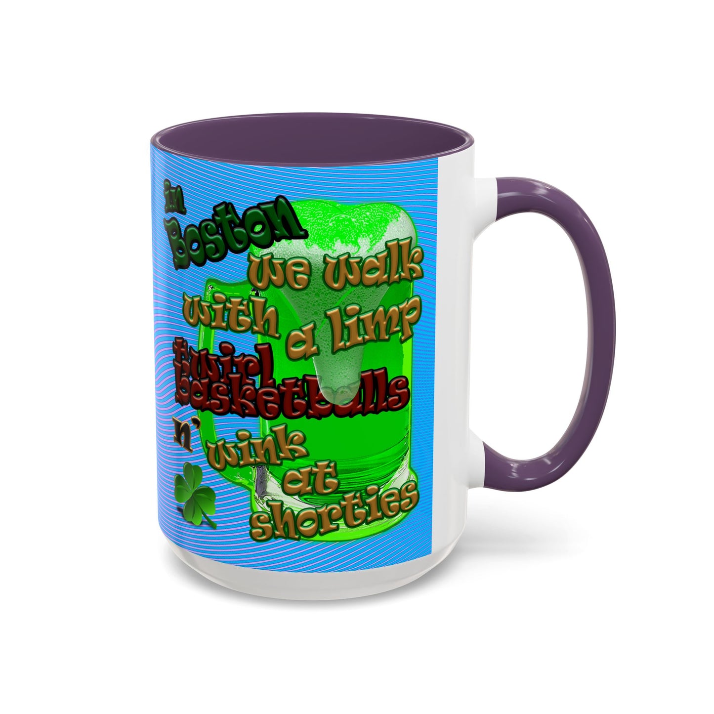 celtics logo - Accent Mug (light blue-purple wave)
