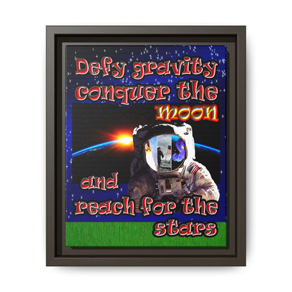 defy conquer reach - framed canvas art ('snoops' background)