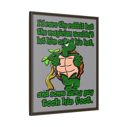 turtle race - framed canvas art (grey)