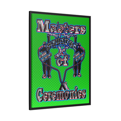 em cee squared - framed canvas art (logo green)