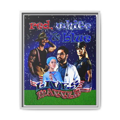 rw&b lives matter - framed canvas art ('snoops' background)