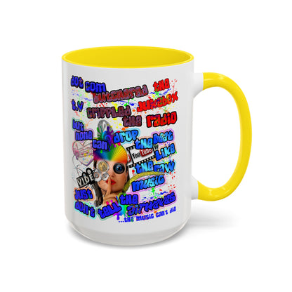 drop the beat - Accent Mug (white)