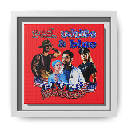 rw&b lives matter - framed canvas art (red)