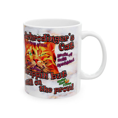 schrodinger's cat - White Mug (white marble)