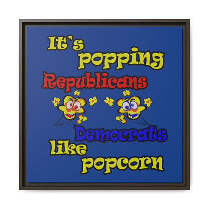popping like popcorn - framed canvas art (dark blue)